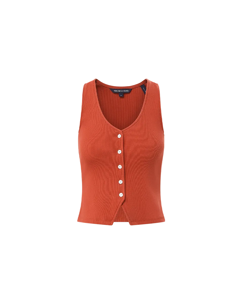 Hoorne Button-Down Tank Top