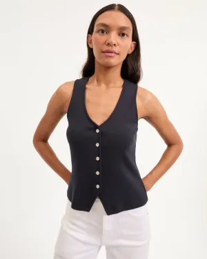 Hoorne Button-Down Tank Top
