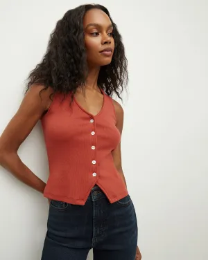 Hoorne Button-Down Tank Top