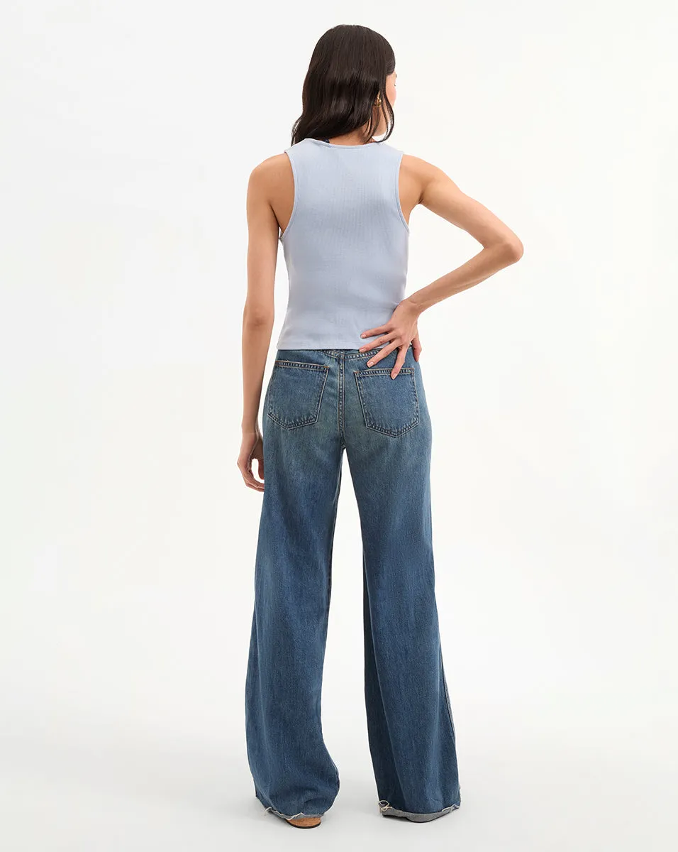 Hoorne Button-Down Tank Top