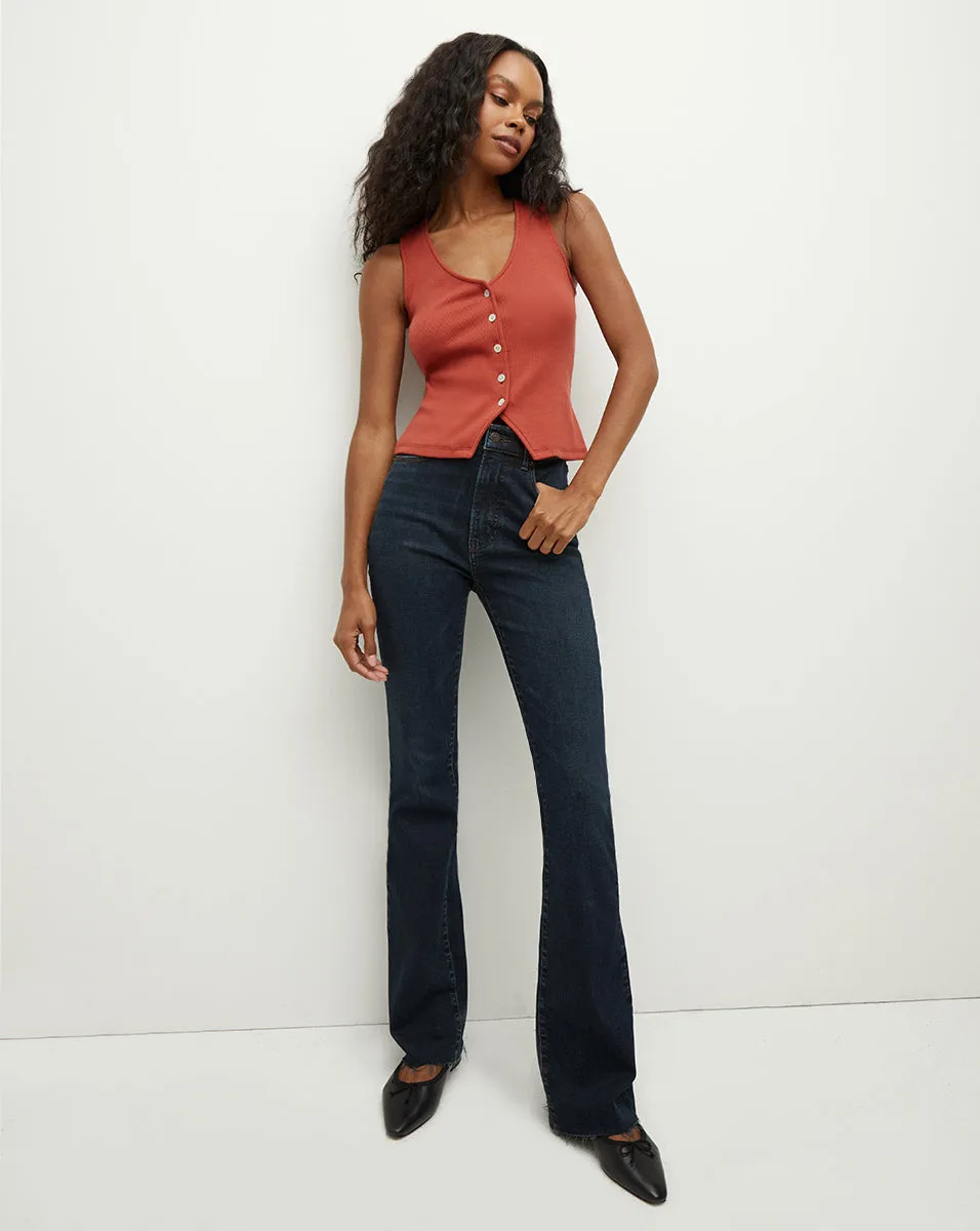 Hoorne Button-Down Tank Top