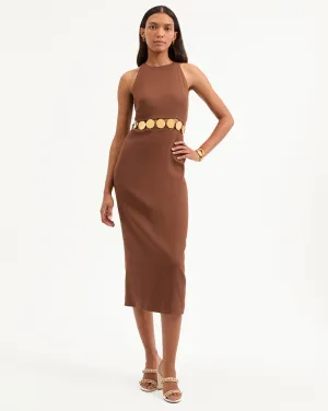 Isla Gold Medallion Midi Dress