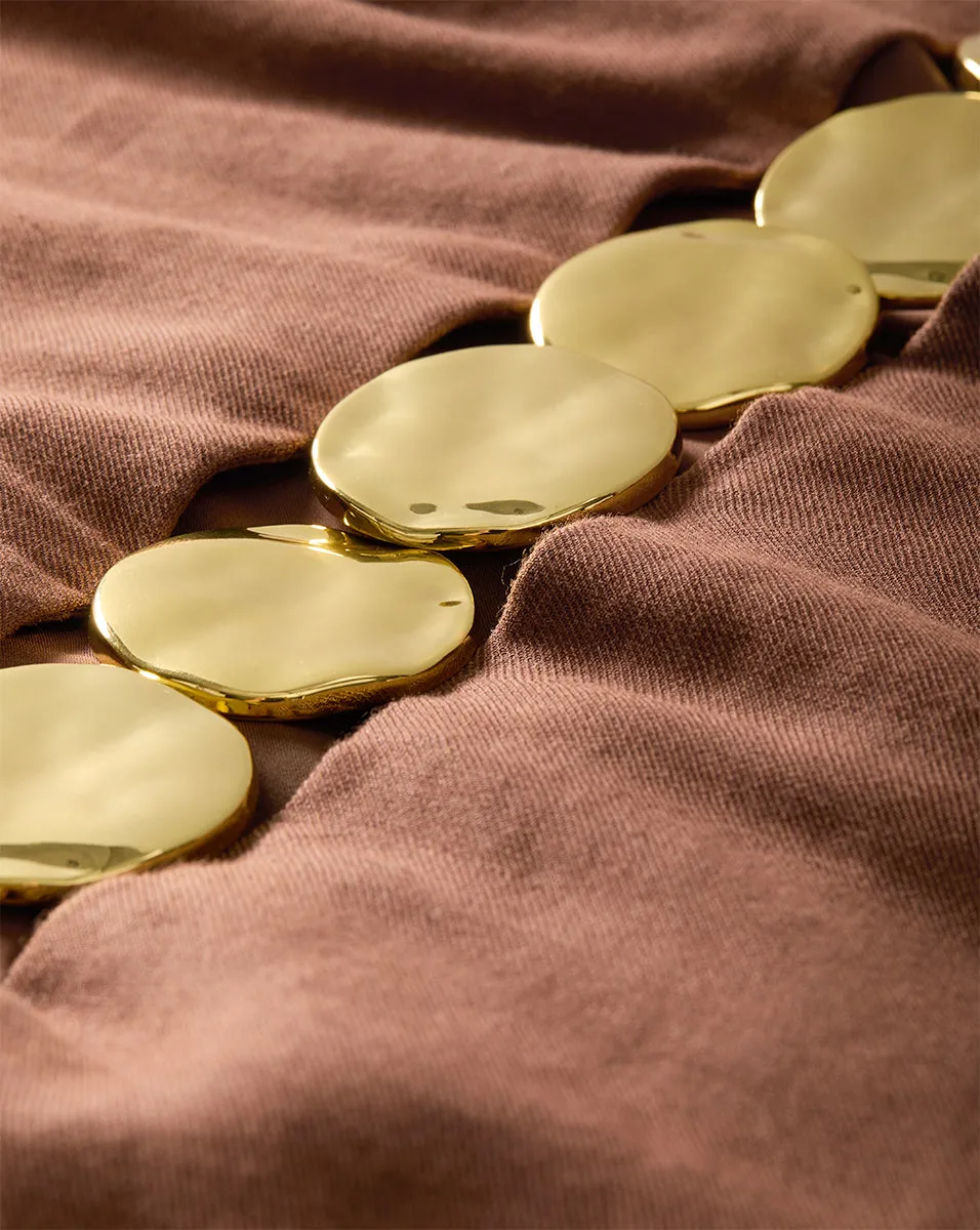 Isla Gold Medallion Midi Dress