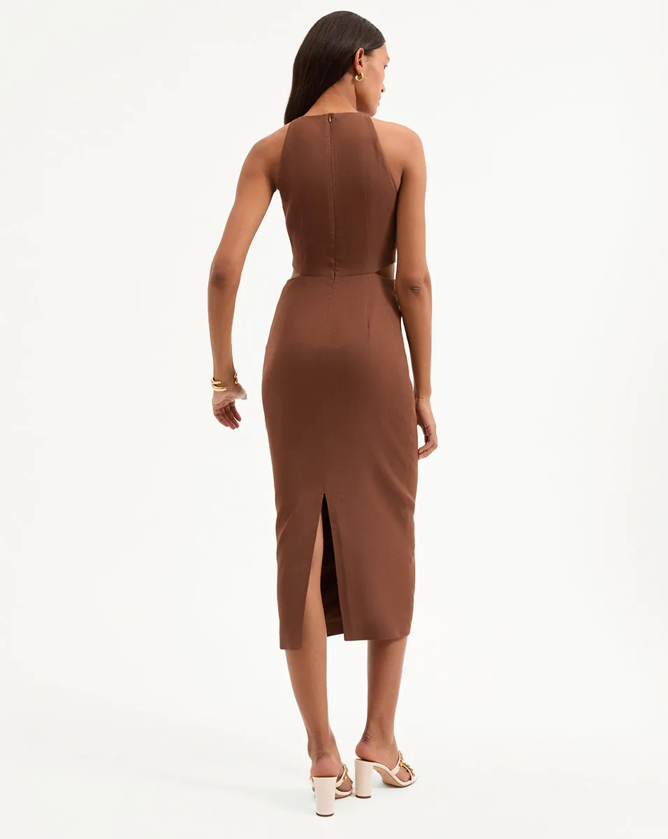 Isla Gold Medallion Midi Dress