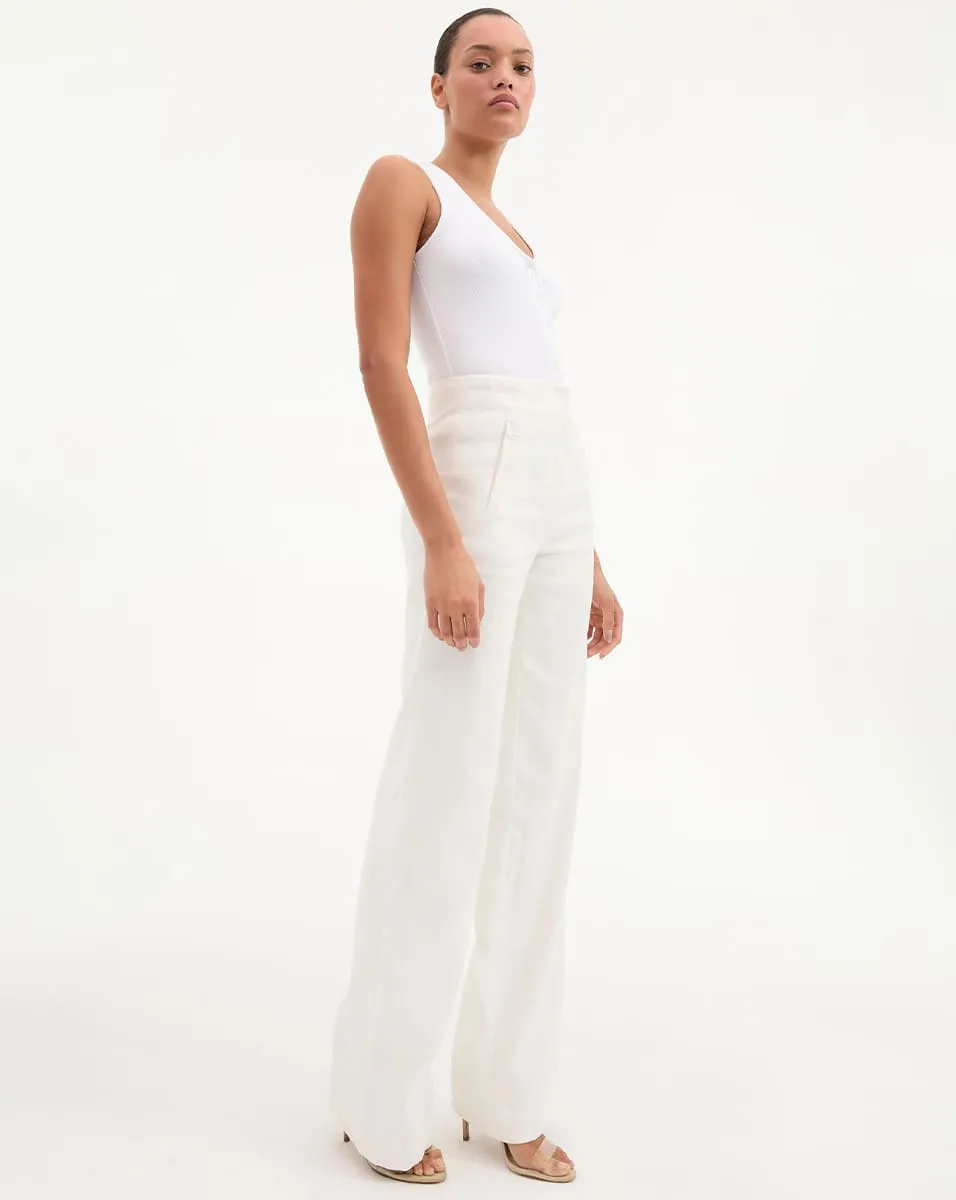 Jude Linen Wide-Leg Pant