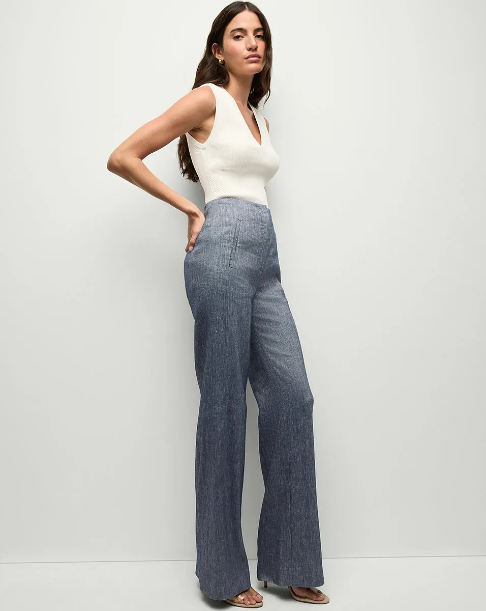 Jude Linen Wide-Leg Pant