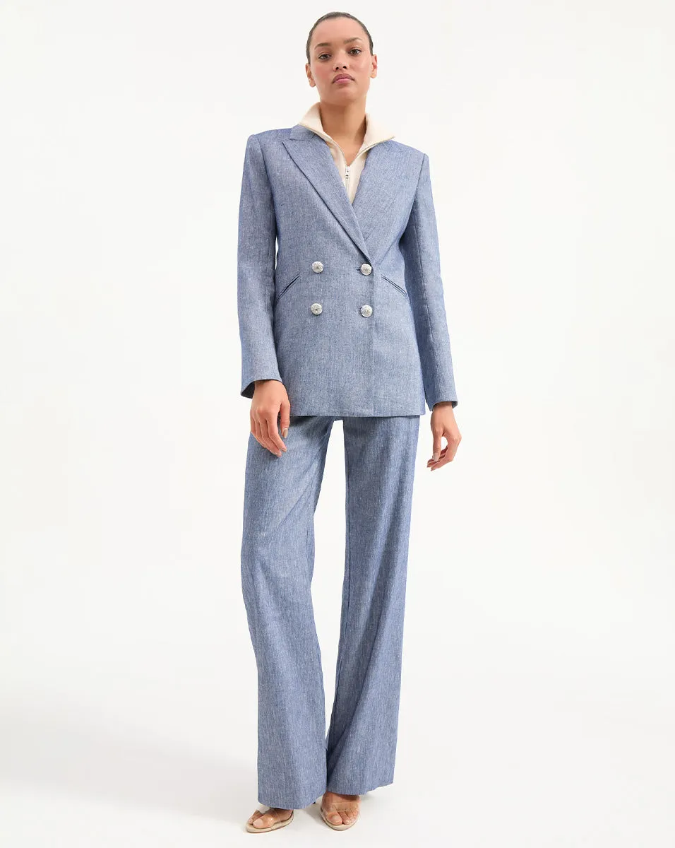 Jude Linen Wide-Leg Pant
