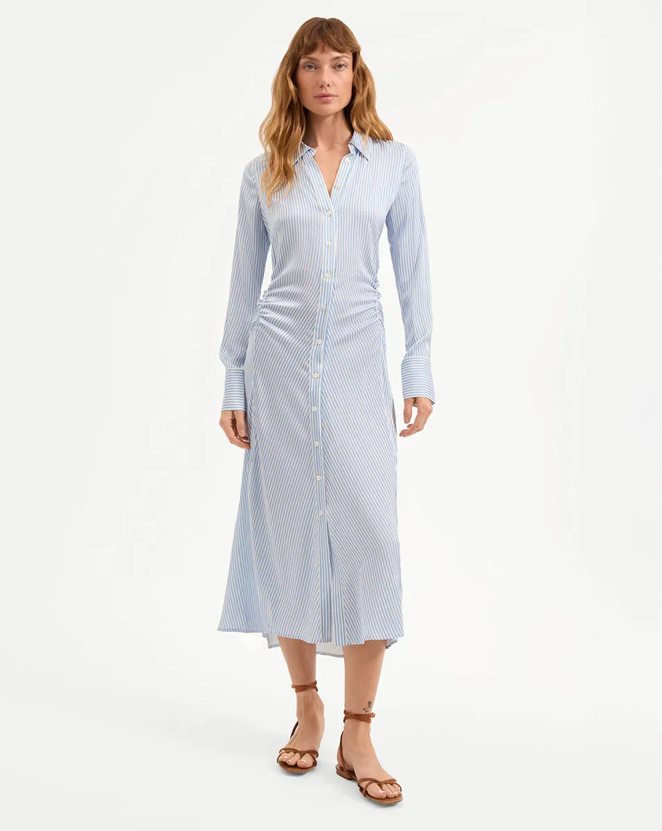 Lex Silk Midi Shirtdress