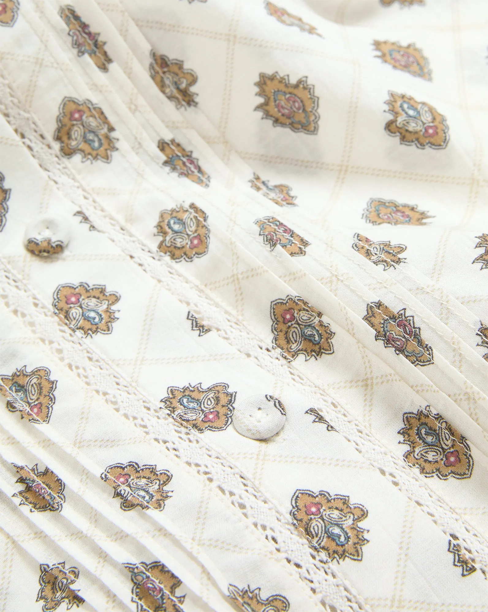 Lollie Paisley Button-Down Blouse