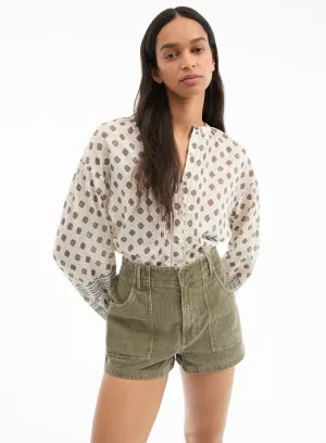 Lollie Paisley Button-Down Blouse