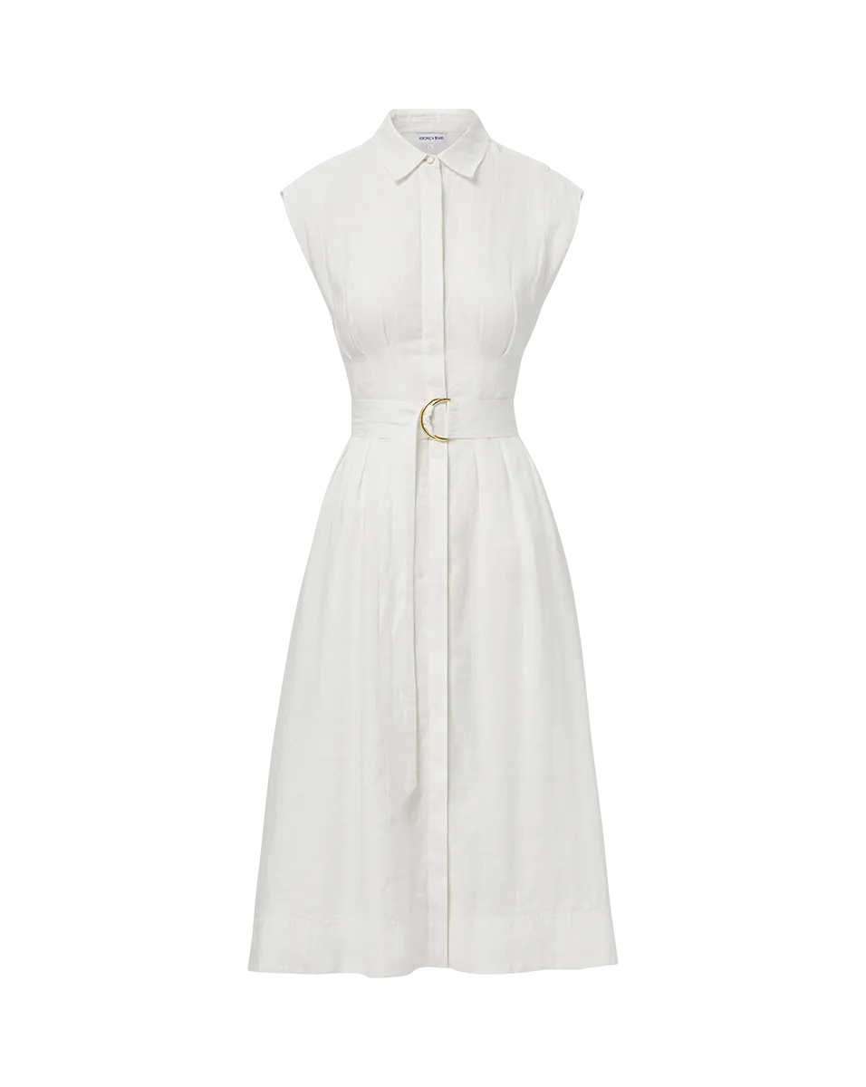 Loreta Belted Linen Dress