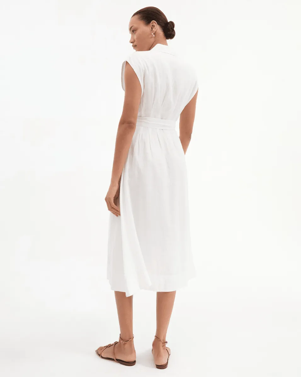 Loreta Belted Linen Dress