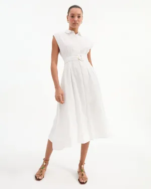 Loreta Belted Linen Dress