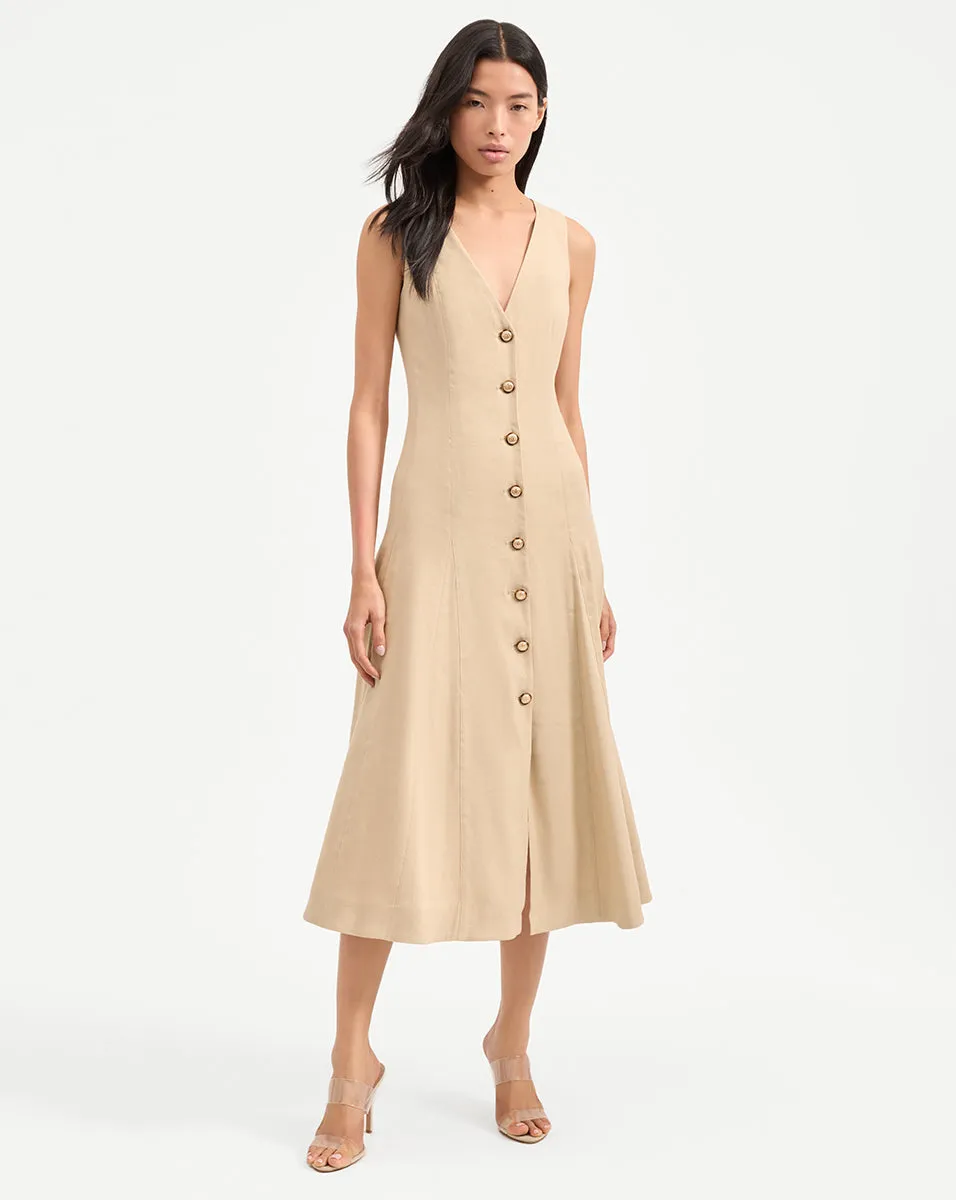 Lou Pleated Midi Dress