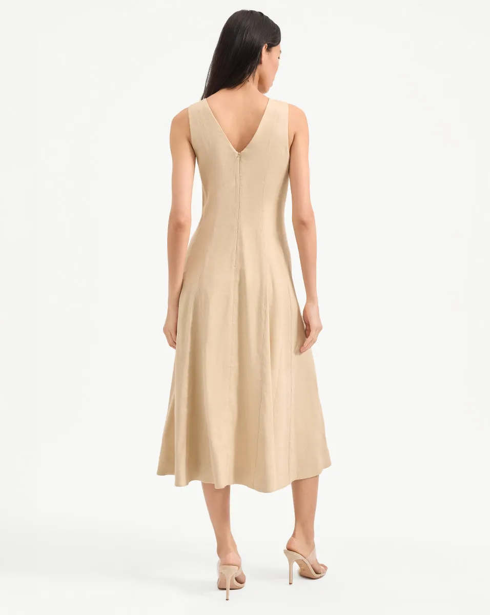 Lou Pleated Midi Dress