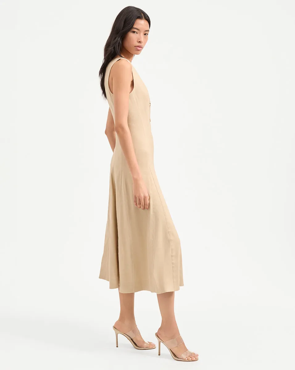 Lou Pleated Midi Dress
