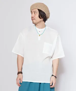 Men's Linen Blend Bohemian Top