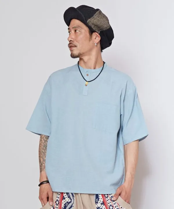 Men's Linen Blend Bohemian Top