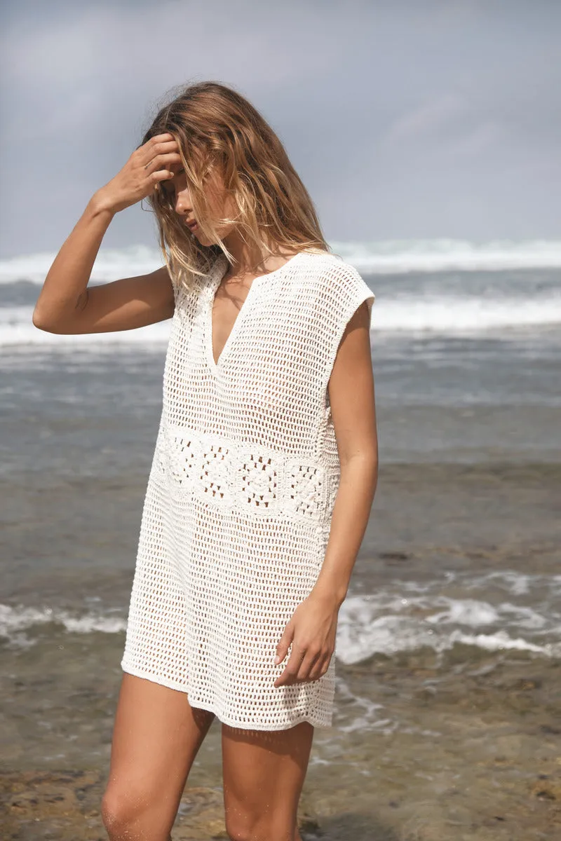 MOON PHASES MINI DRESS - OFFWHITE