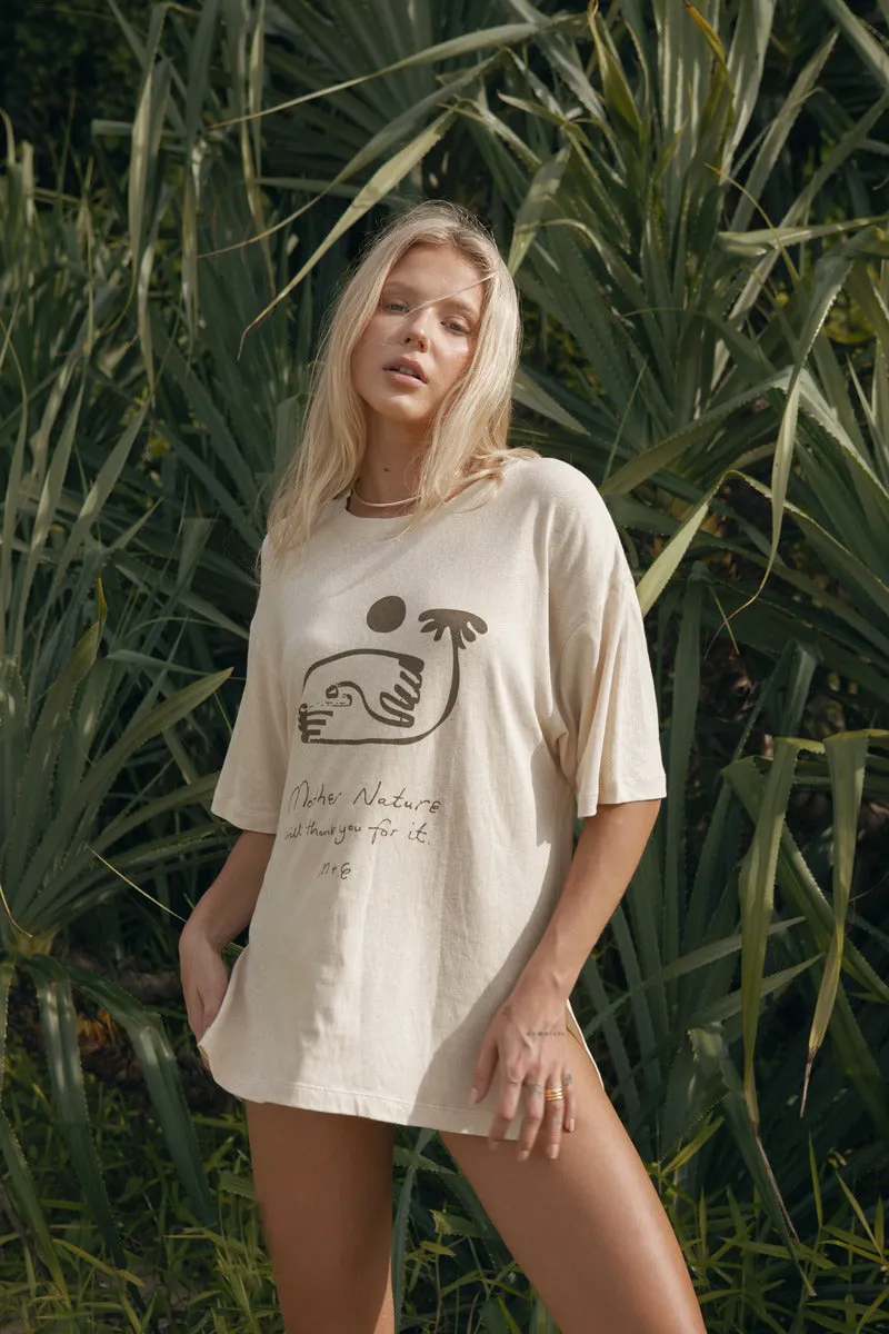 NATURE THANK YOU TEE - CREAM