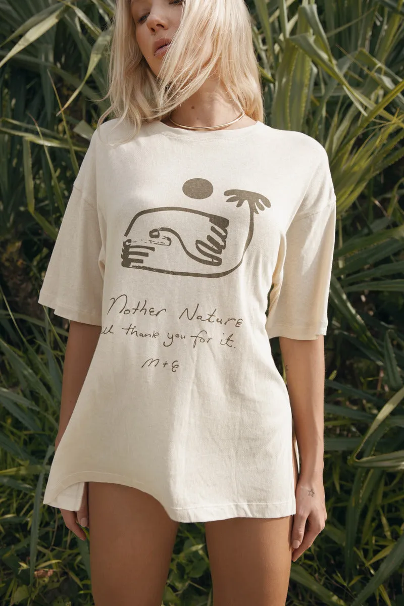NATURE THANK YOU TEE - CREAM