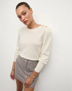 Nelia Cashmere Pullover | Button Accent