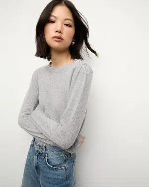 Nelia Cashmere Pullover | Button Accent