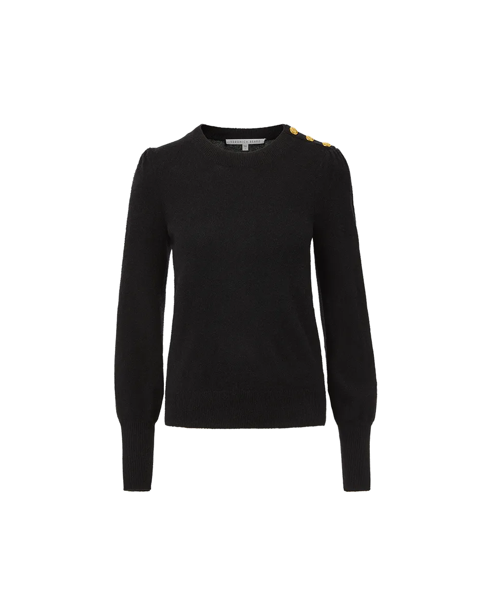 Nelia Cashmere Pullover | Button Accent
