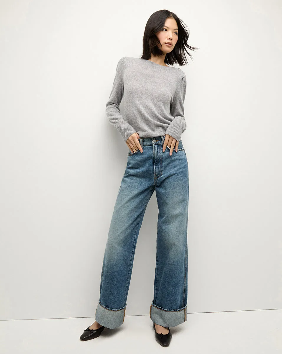 Nelia Cashmere Pullover | Button Accent