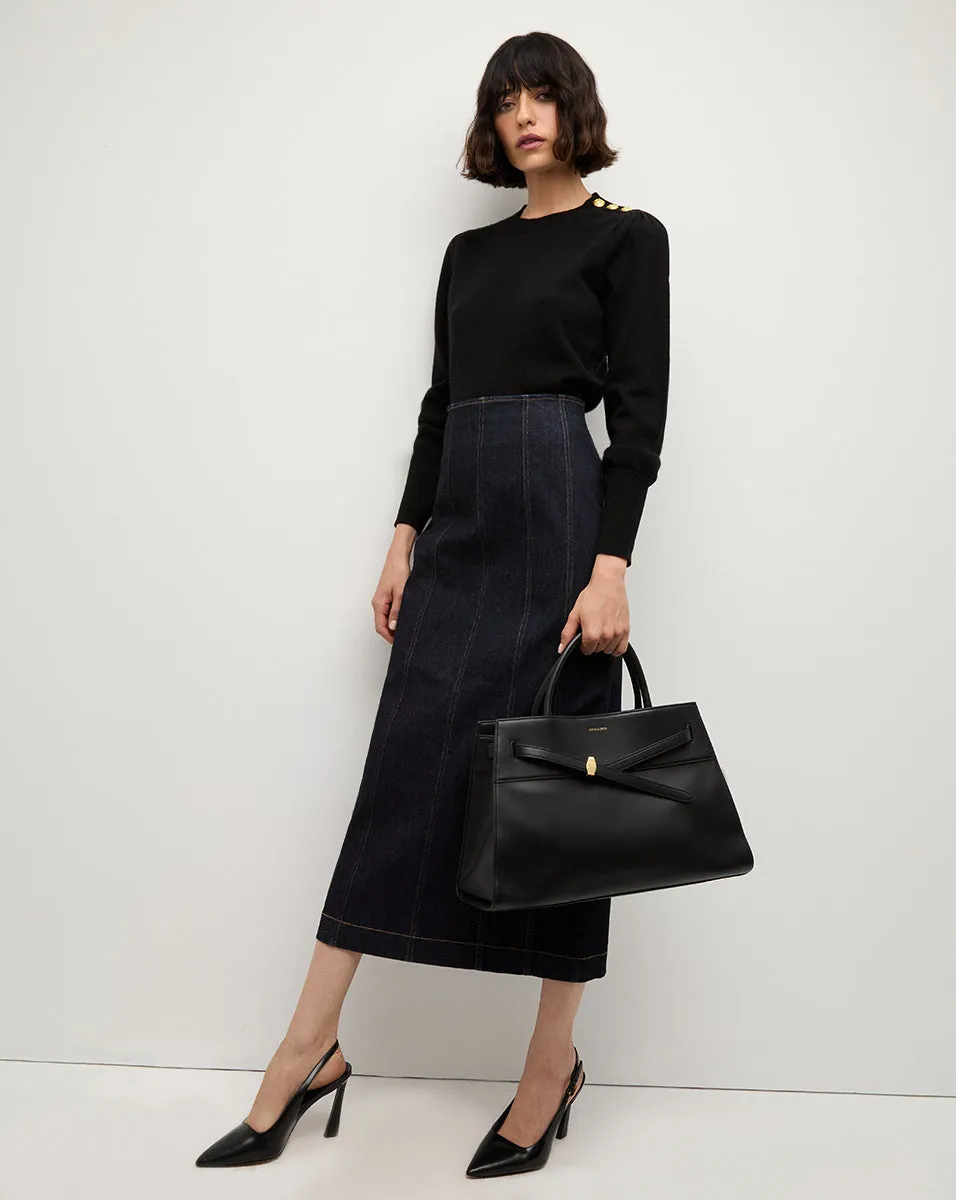 Nelia Cashmere Pullover | Button Accent