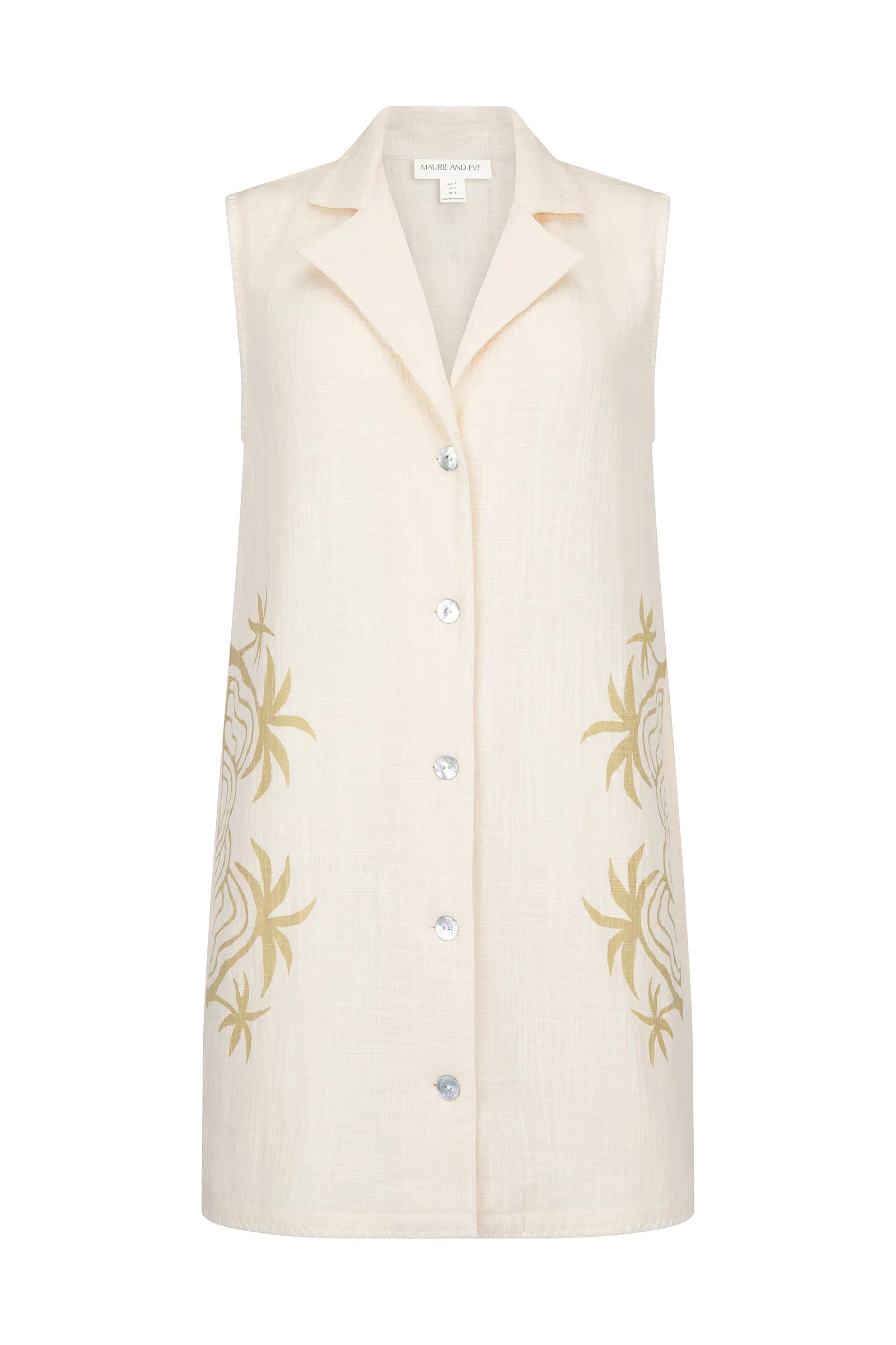 PALM HORIZON MINI DRESS - CREAM