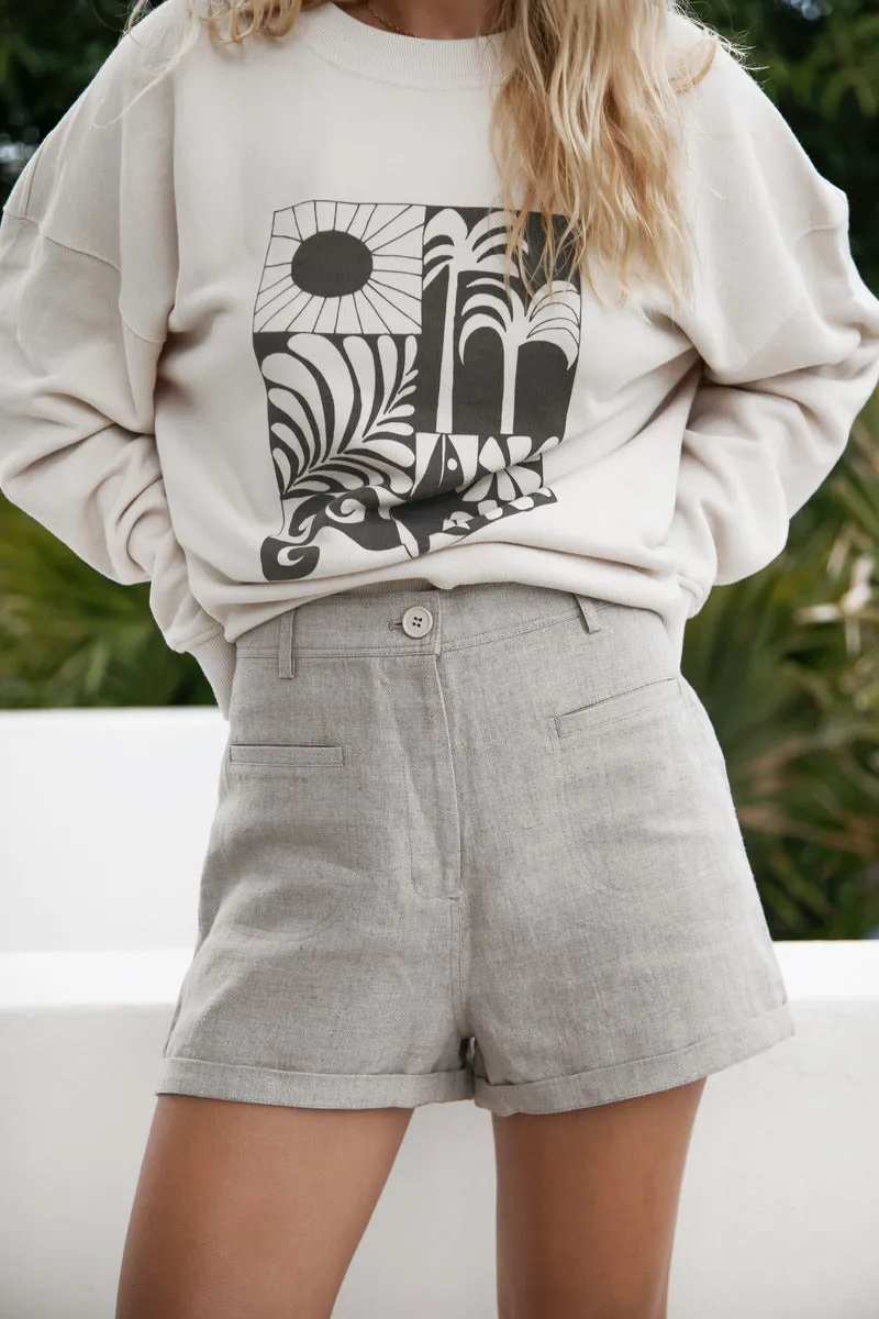 PERFECT FLOW LINEN SHORT - NATURAL