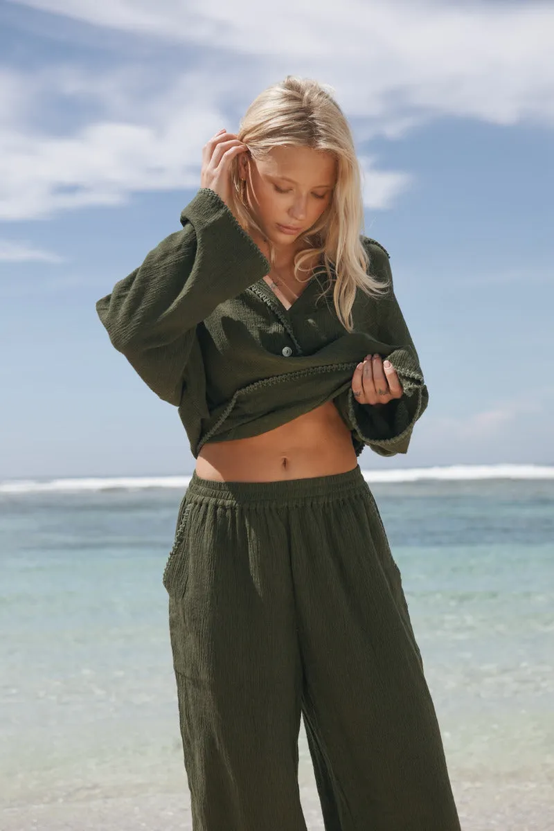 PLACE TO GO PANT- OLIVE