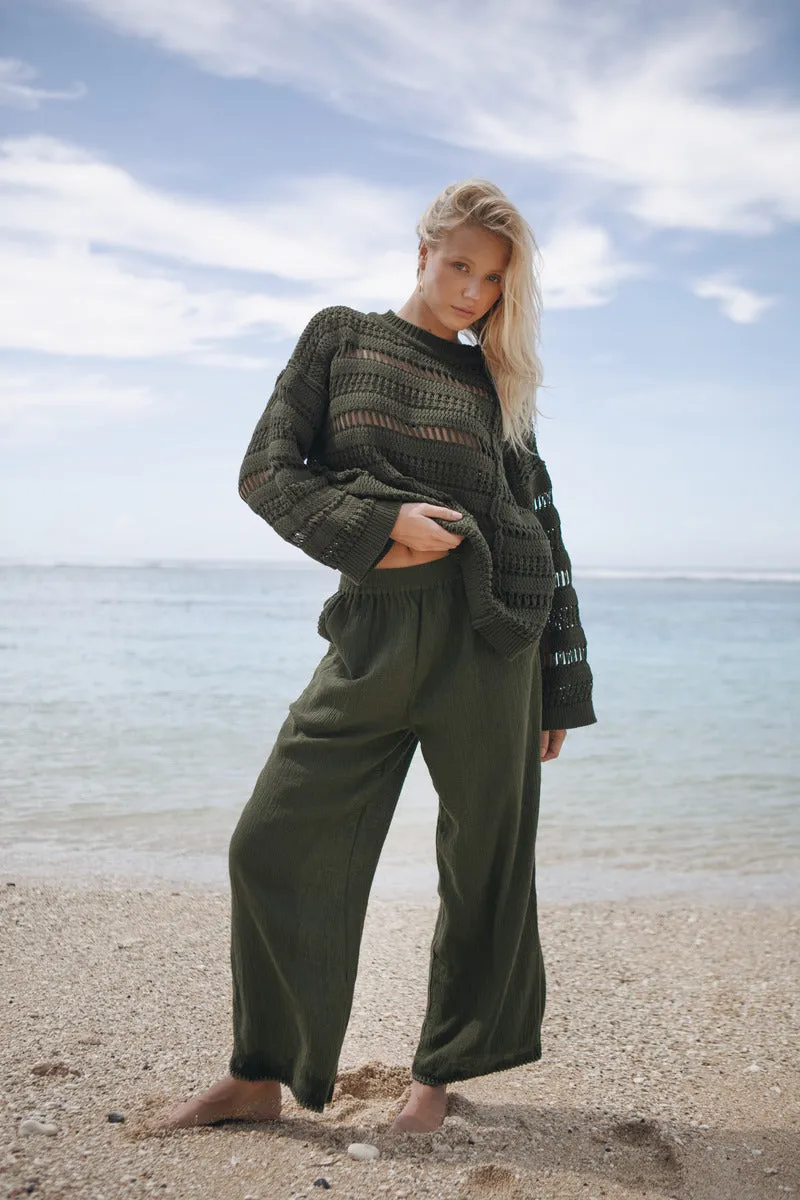 PLACE TO GO PANT- OLIVE