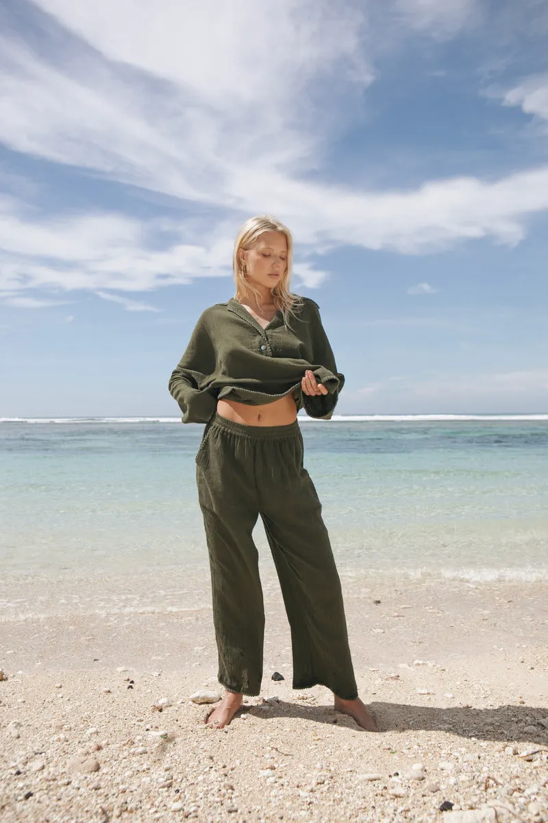 PLACE TO GO PANT- OLIVE