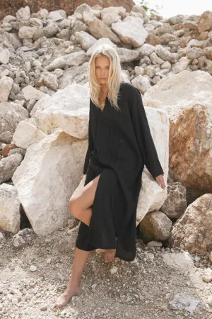 PRE ORDER // JOURNEY HOME SHIRT DRESS - BLACK