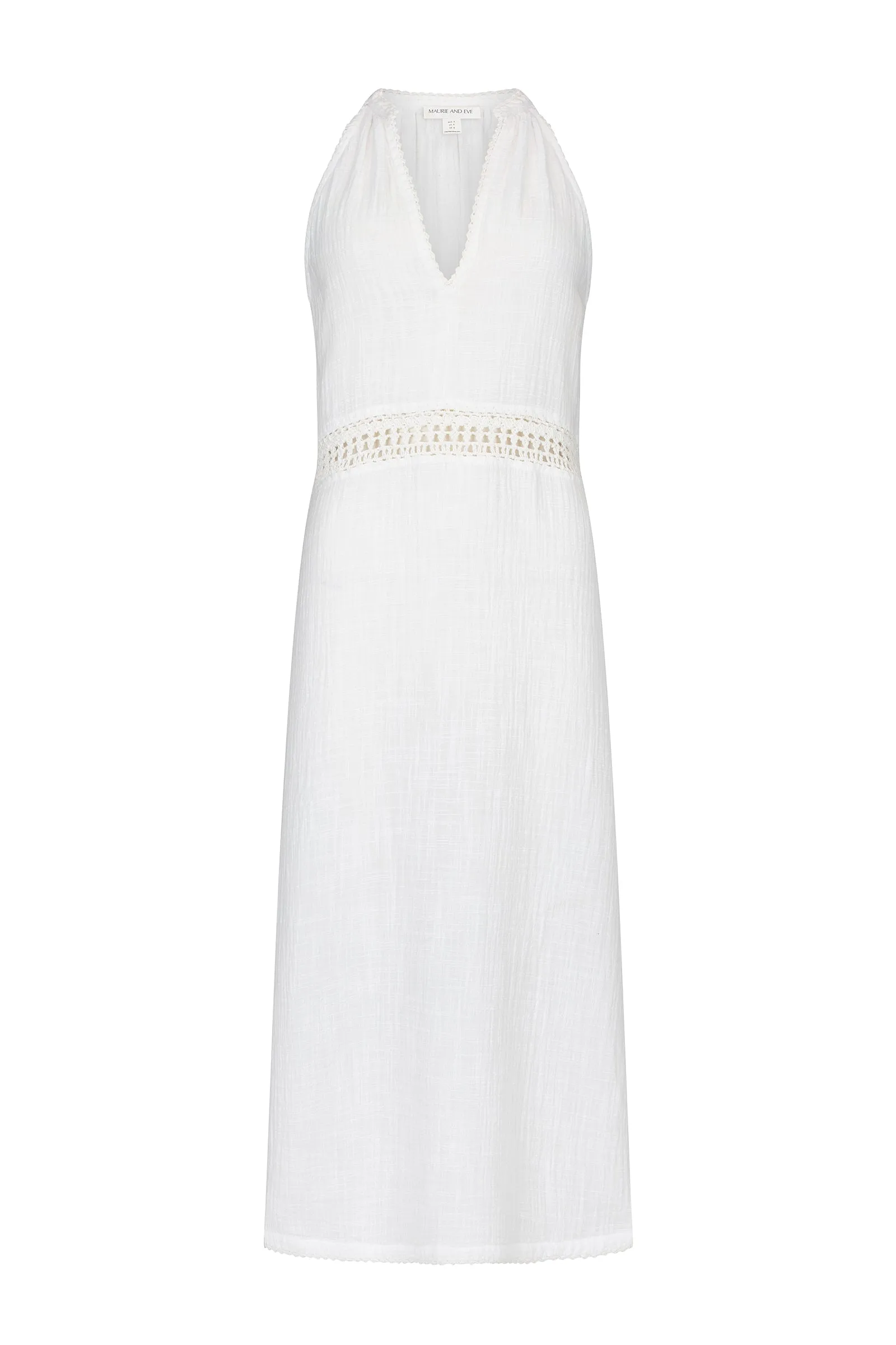 QUIET SPACES MIDI DRESS - WHITE