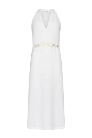 QUIET SPACES MIDI DRESS - WHITE