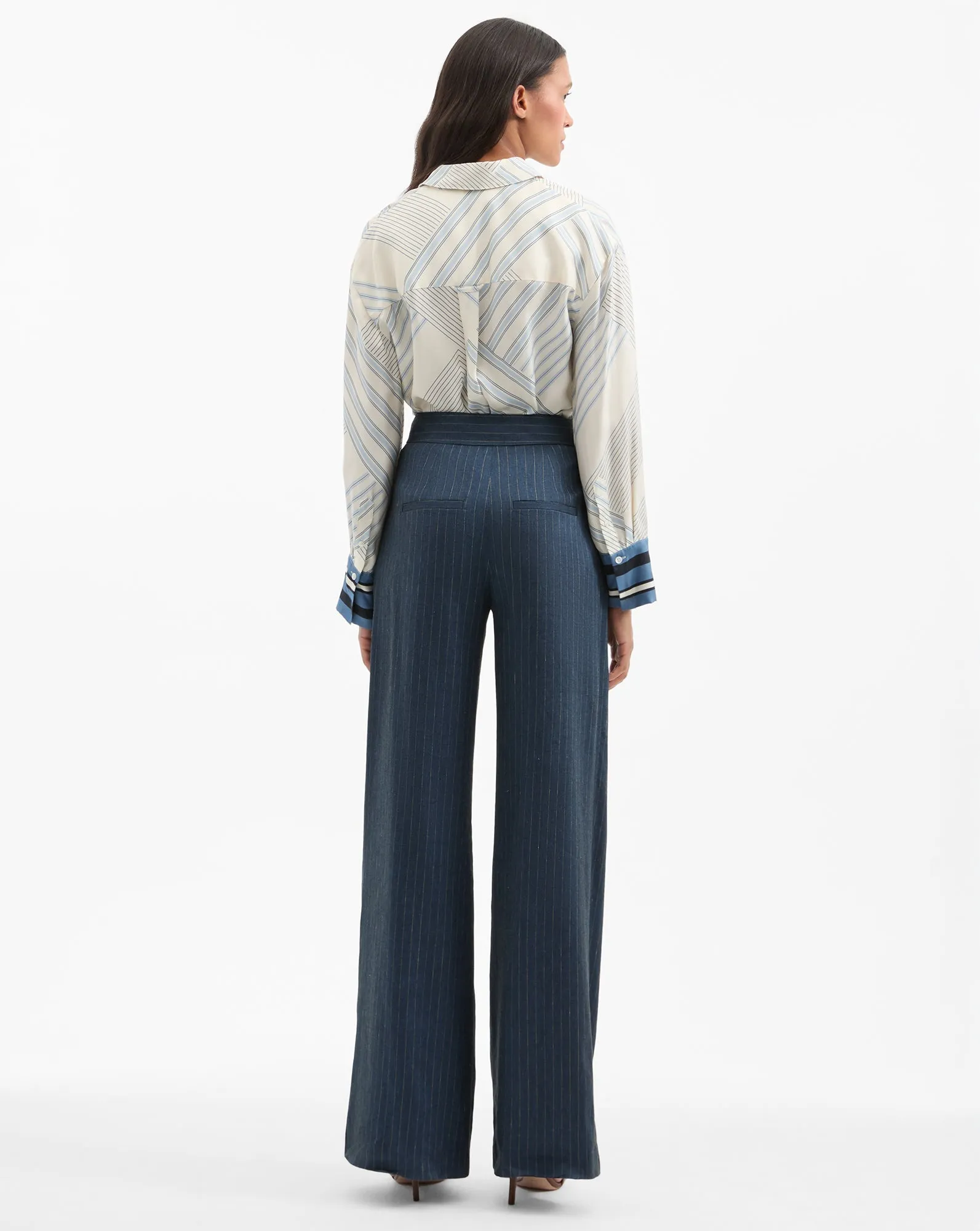 Rimini Wide-Leg Pinstripe Pant