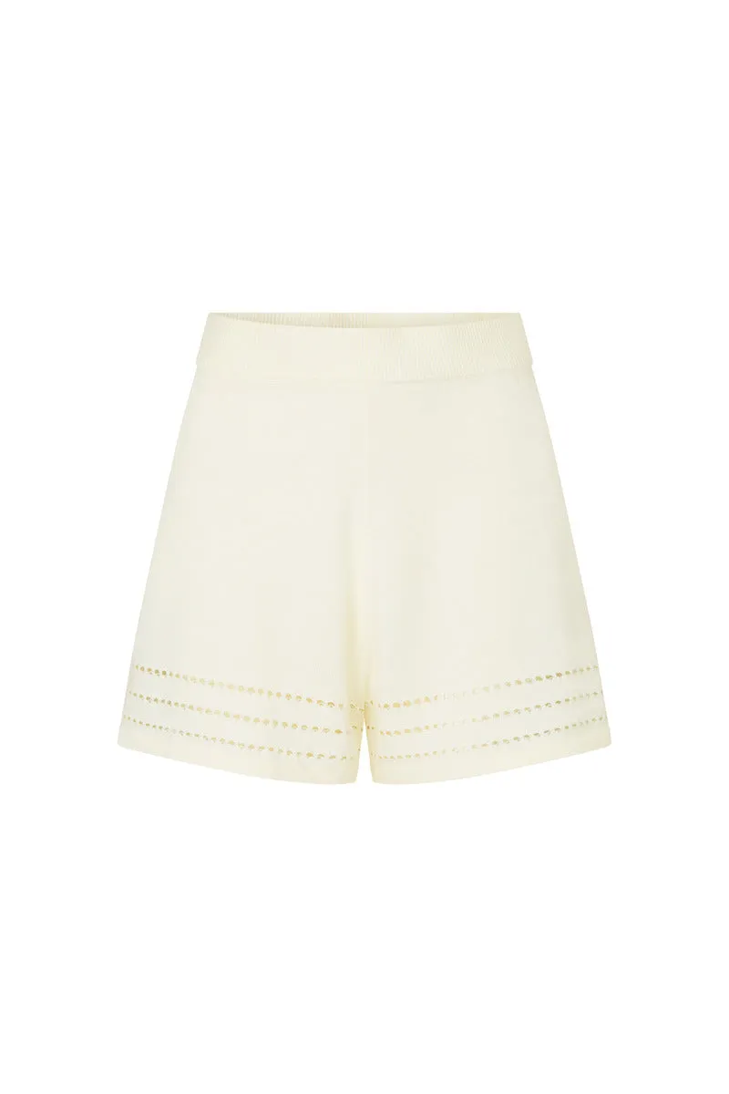 RIPPLES KNIT SHORT - CREAM
