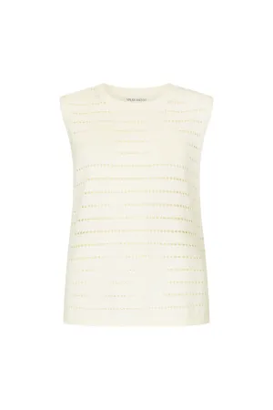 RIPPLES KNIT TANK TOP - CREAM