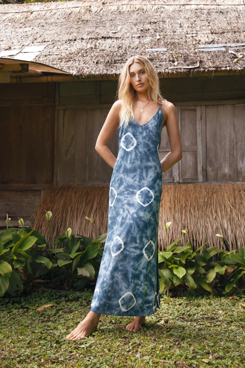 RISING TIDES MAXI DRESS - BLUE