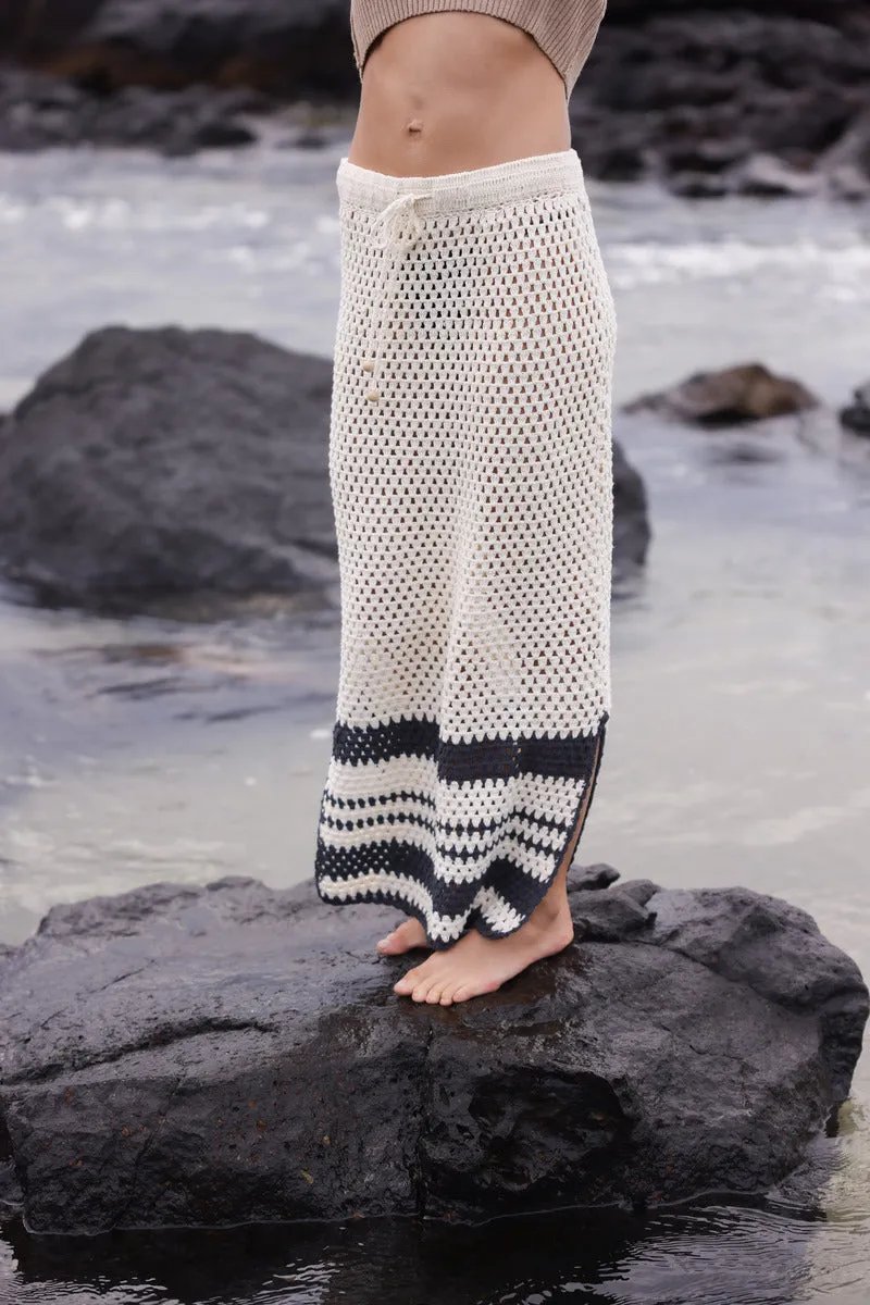 SIESTA CROCHET MIDI SKIRT-CREAM