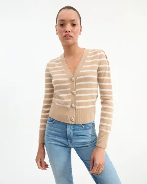 Solene Striped Cashmere Cardigan