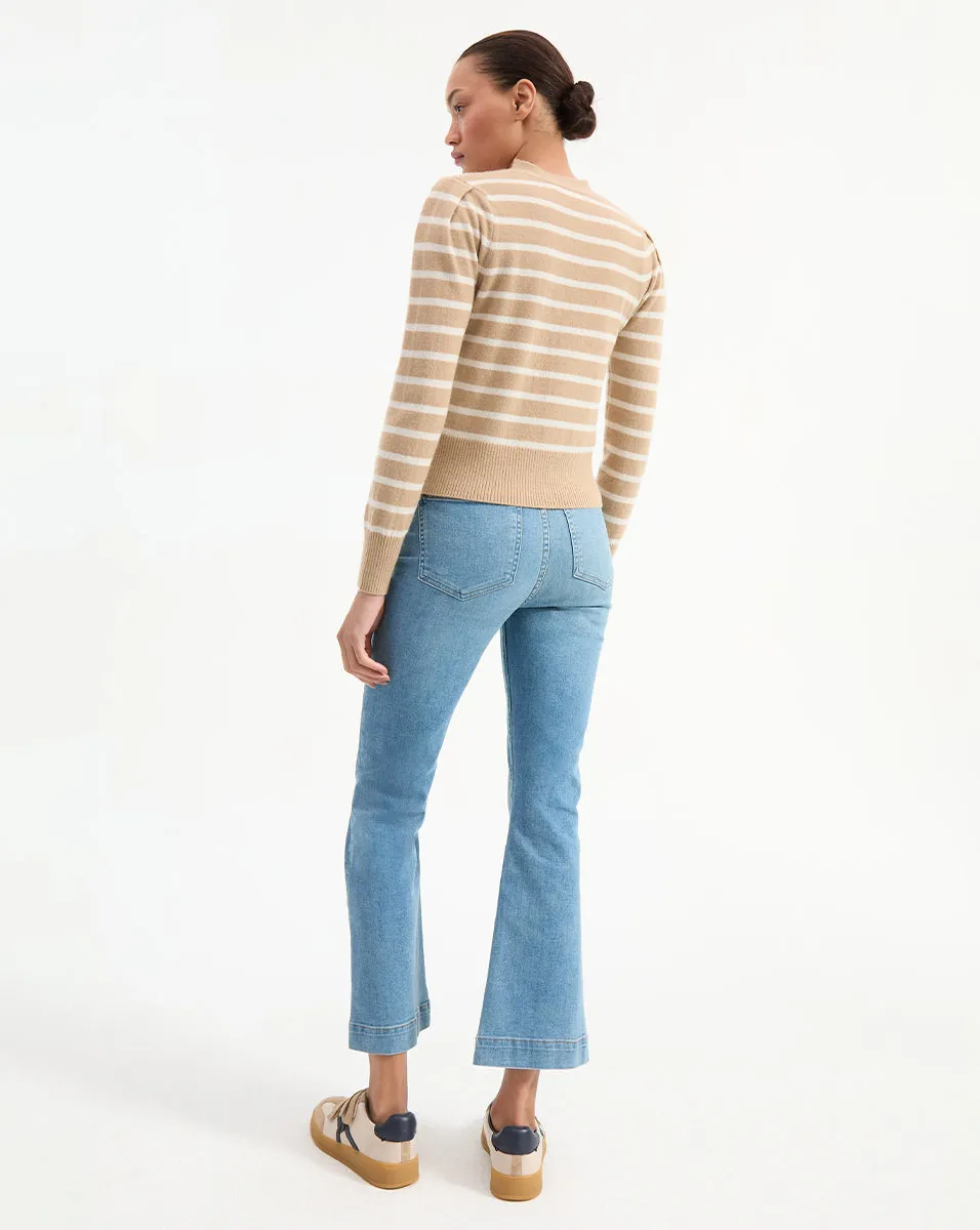 Solene Striped Cashmere Cardigan