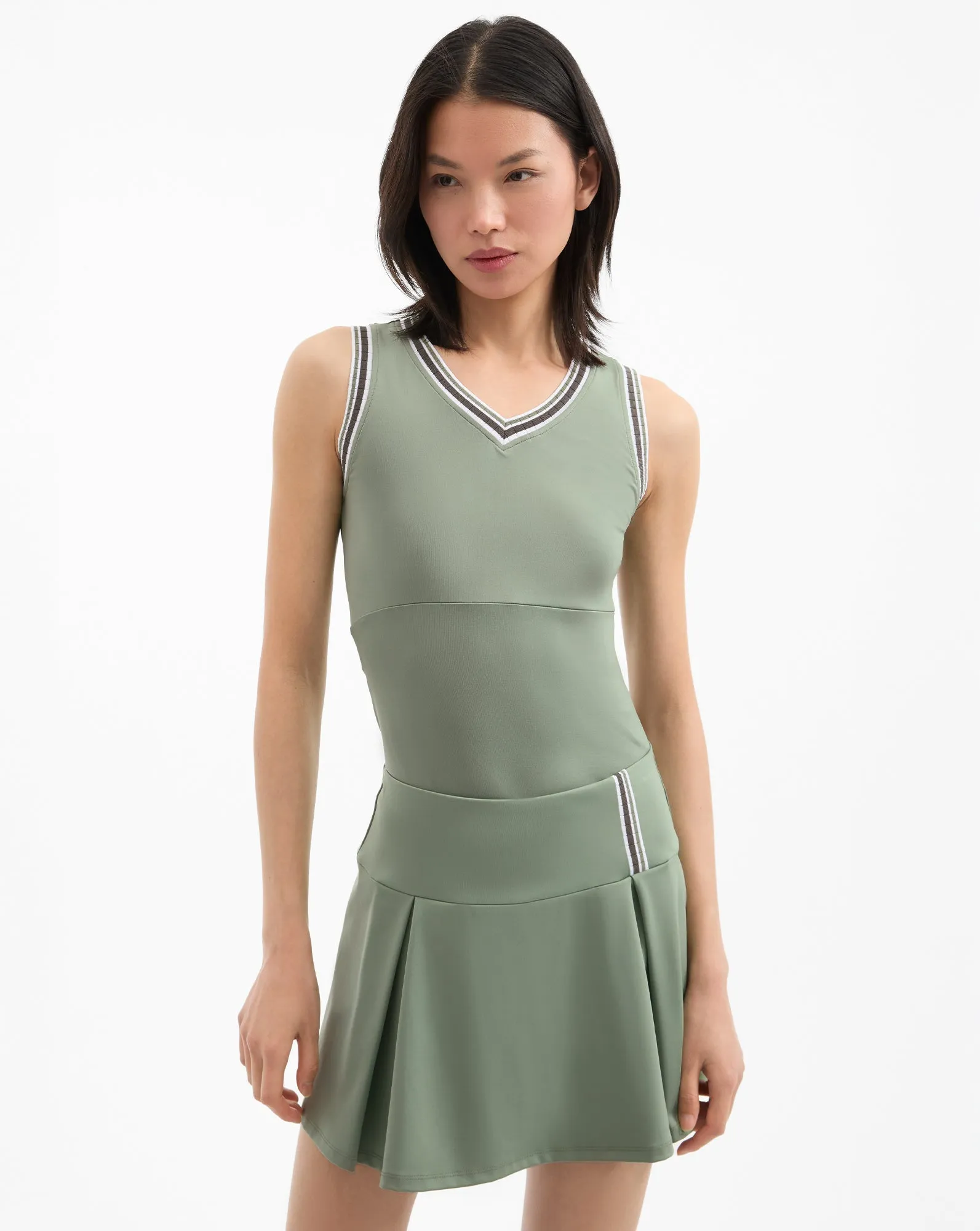 Spin Striped-Trim Tank Top