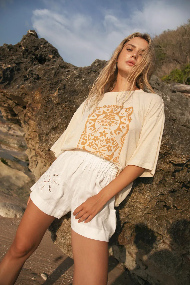 SUNLIGHT WIDE LEG SHORT - OFF WHITE