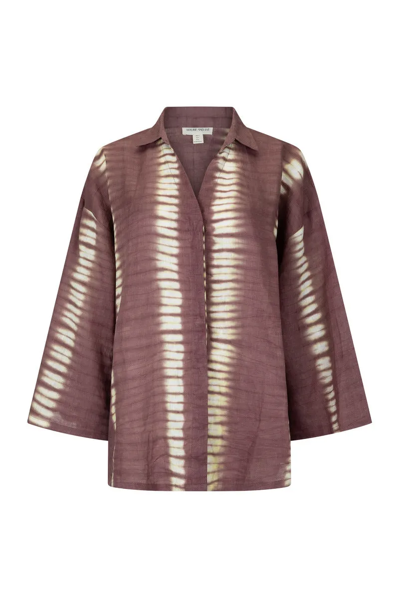 SUNNY SCENE LINEN SHIRT - MAUVE