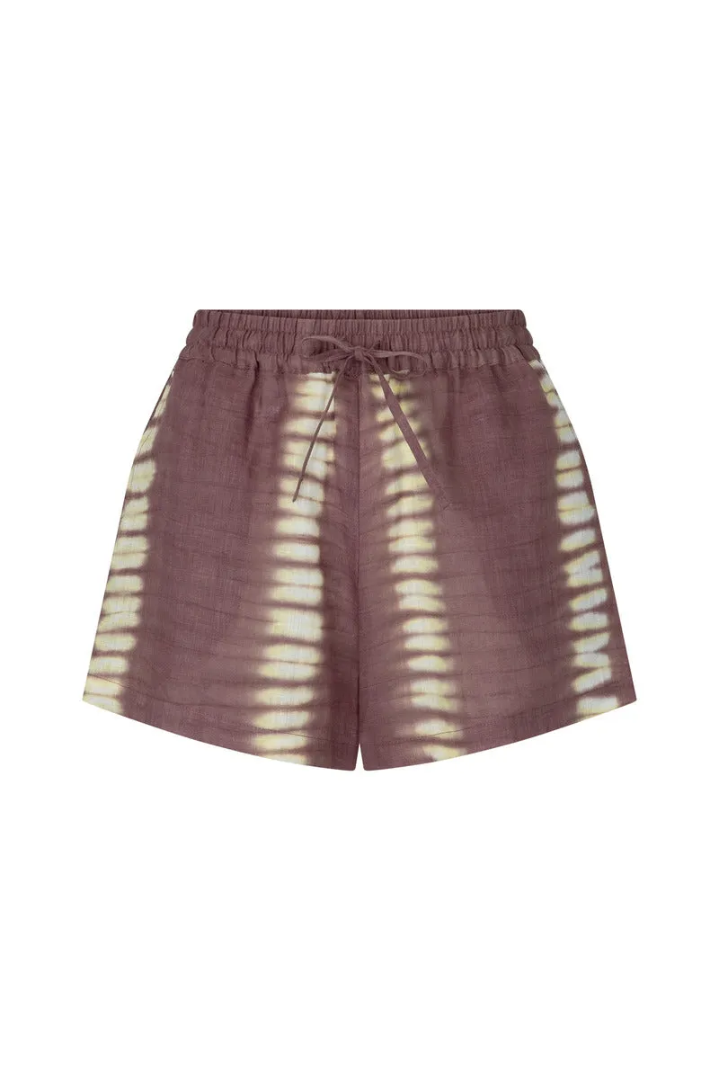 SUNNY SCENE LINEN SHORT - MAUVE