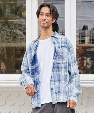 SURF??Palms Bleached Check Shirt